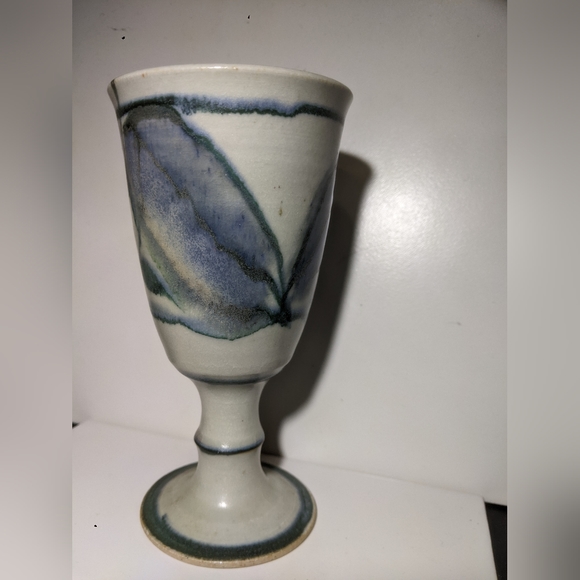 ROBIN HOPPER POTTERY GOBLET WINE GLASS CHOSIN POTTERY CANADA MADE - Picture 7 of 16